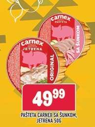 Pašteta Carnex sa šunkom, jetrena 50g