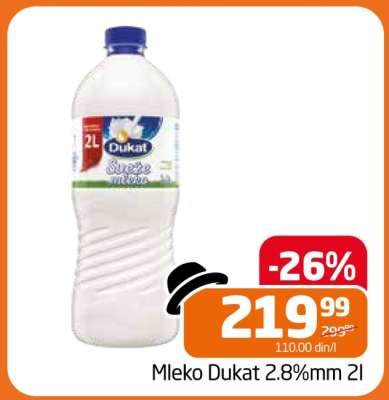 Mleko Dukat 2.8%mm 2l