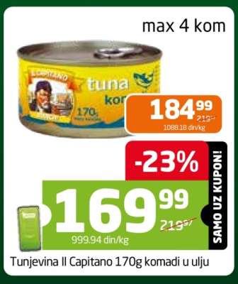 Tunjevina Il Capitano 170g komadi u ulju