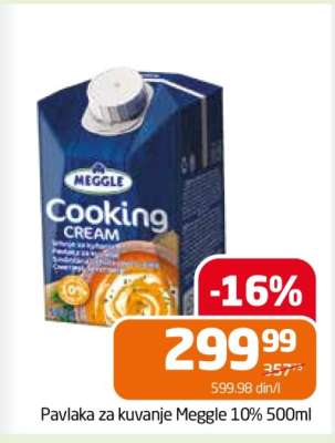 Pavlaka za kuvanje Meggle 10% 500ml