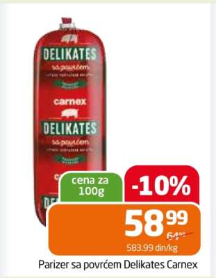 Parizer sa povrćem Delikates Carnex
