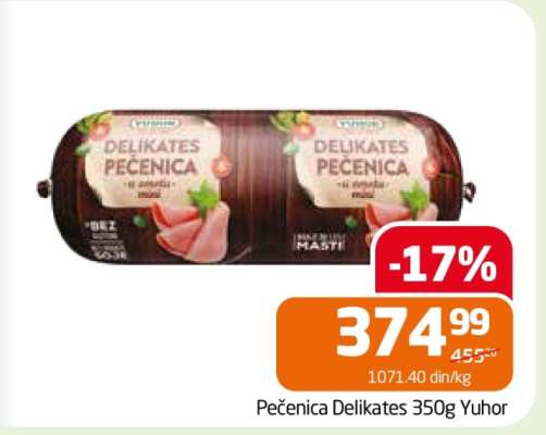 Pečenica Delikates 350g Yuhor