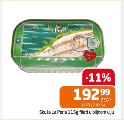 Skuša La Perla 115g fileti u biljnom ulju