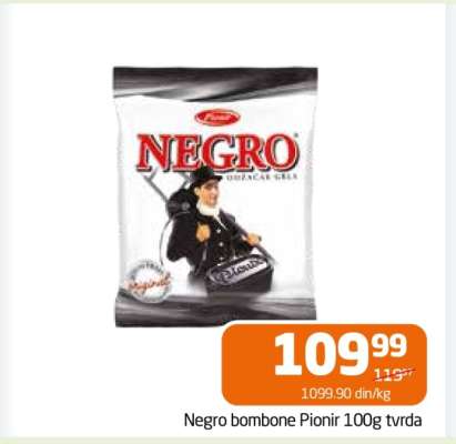 Negro bombone Pionir 100g tvrda