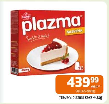 Mleveni plazma keks 480g