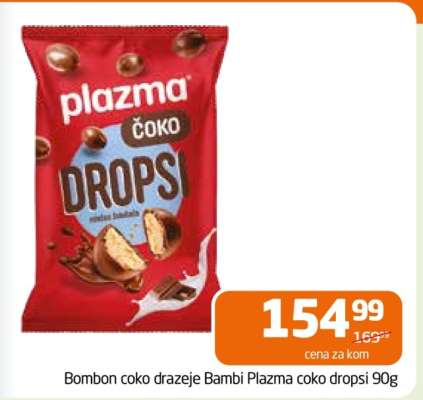 Bombon čoko dražeje Bambi Plazma čoko dropsi 90g