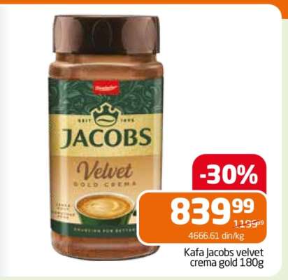 Kafa Jacobs velvet crema gold 180g