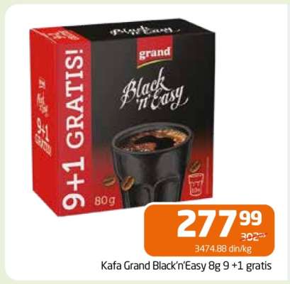 Kafa grand Black N Easy 8g 9+1 gratis