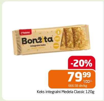 Keks integralni Medela Classic 120g