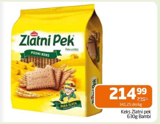 Keks Zlatni pek 630g Bambi