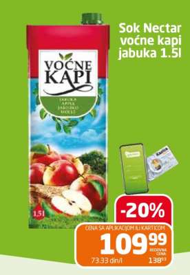 Sok Nectar voćne kapi jabuka 1.5l