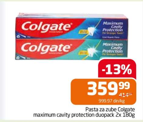 Pasta za zube Colgate maximum cavity protection duopack 2x180g