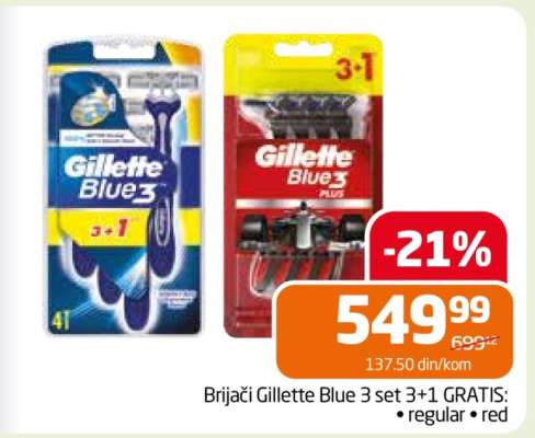 Brijači Gillette Blue 3 set 3+1