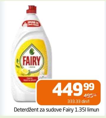 Deterdžent za sudove Fairy 1.35l limun
