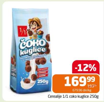 Cerealije 1/1 čoko kuglice 250g