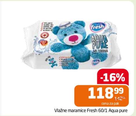 Vlažne maramice Fresh 60/1 Aqua pure