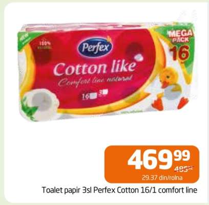 Toalet papir 3sl Perfex Cotton 16/1 comfort line
