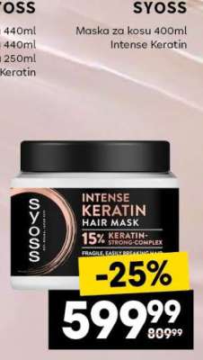 Maska za kosu 400ml Intense Keratin