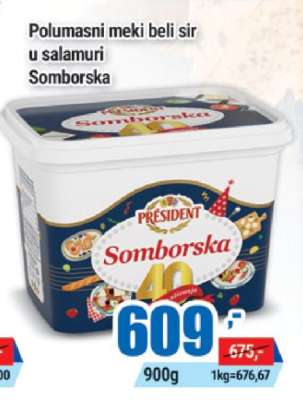 Polumasni meki beli sir u salamuri Somborska