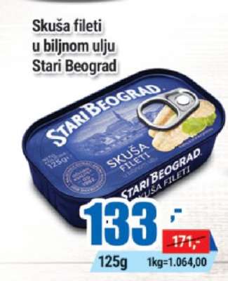 Skuša fileti u biljnom ulju Stari Beograd