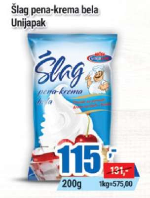 Šlag pena-krema bela