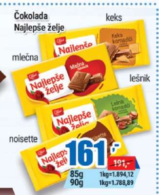 ČOKOLADA NAJLEPŠE ŽELJE