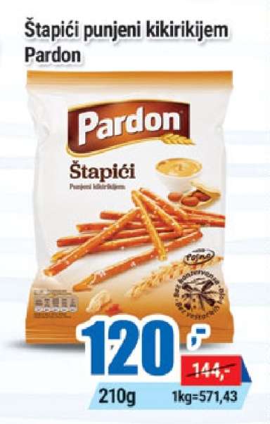 Štapići punjeni kikirikijem Pardon