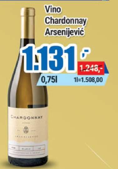 Vino Chardonnay Arsenijević