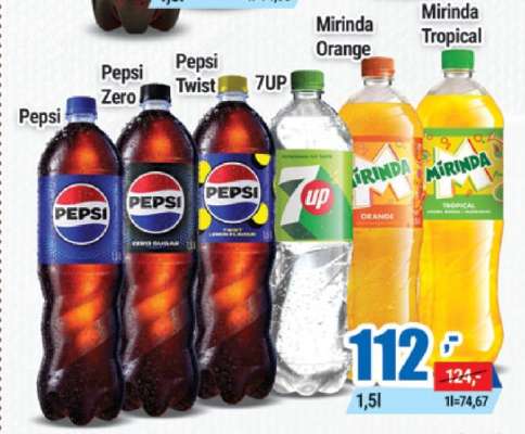 Pepsi, Pepsi Zero, Pepsi Twist, 7UP, Mirinda Orange, Mirinda Tropical
