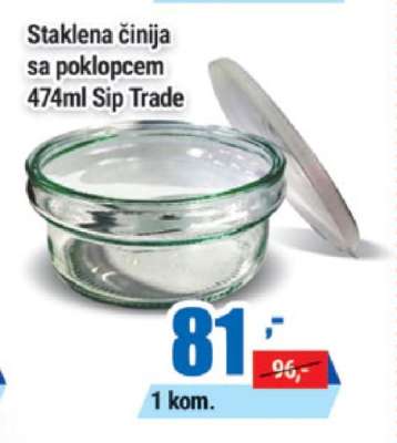 Staklena činija sa poklopcem 474ml Sip Trade