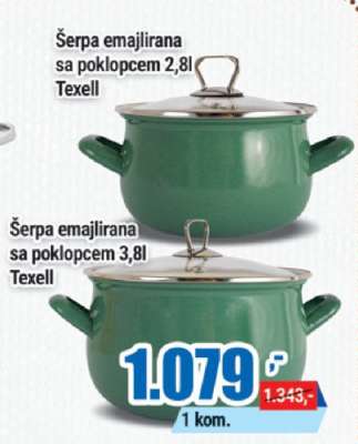 Šerpa emajlirana sa poklopcem 2,8l Texell