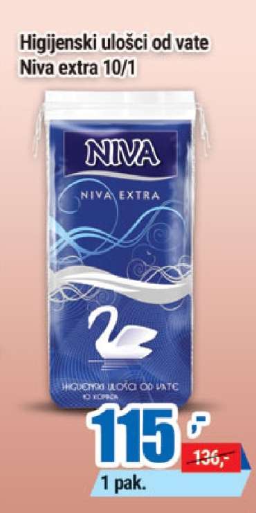 Higijenski ulošci od vate Niva extra 10/1