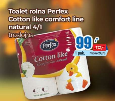 Toalet rolna Perfex Cotton like comfort line natural 4/1