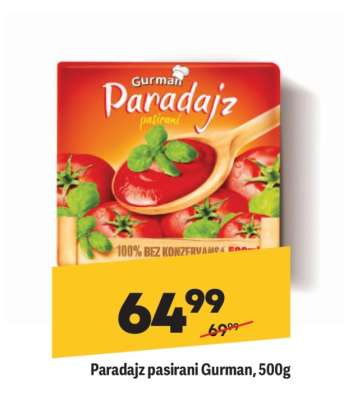 Paradajz pasirani Gurman 500g