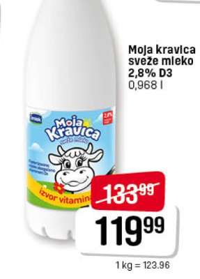 Moja kravica sveže mleko 2,8% D3