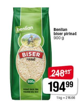 Benlian bliser pirinač 900 g