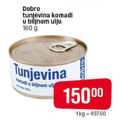 Dobro tunjevina komadi u biljnom ulju