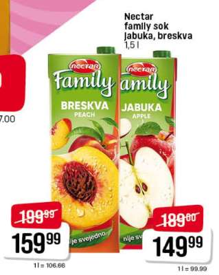 Nectar family sok Jabuka , breskva