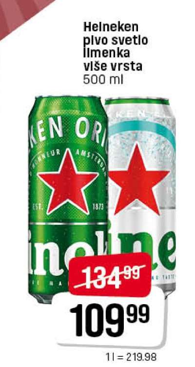 Helneken pivo svetlo limenka