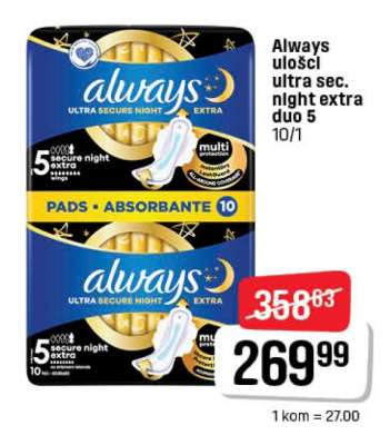 Always ulošci ultra sec. night extra duo 5 10/1
