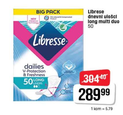 Librese dnevni ulošci long multi duo 50