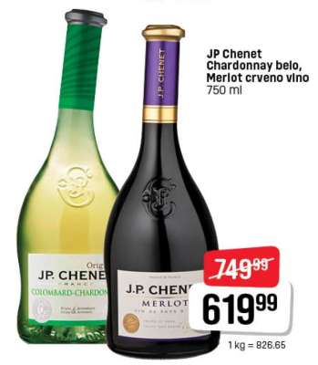 JP Chenet Chardonnay belo, Merlot crveno vino