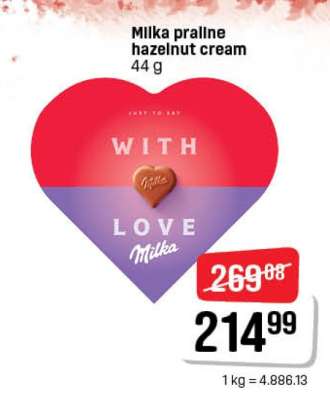 Milka praline hazelnut cream