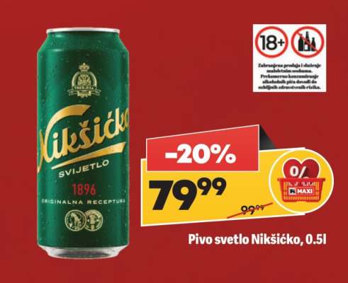 Pivo svetlo Nikšićko 0,5l