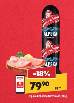 Alpska kobasica Gavrilović 100g