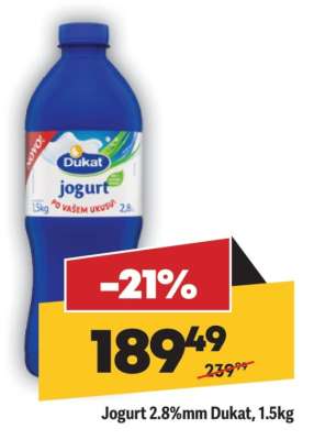 Jogurt 2.8%mm Dukat, 1.5kg