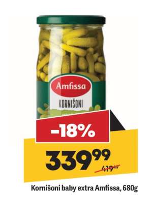 Kornišoni baby extra Amfissa 680g
