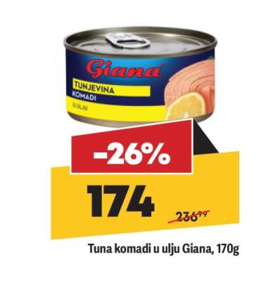 Tuna komadi u ulju Giana, 170g
