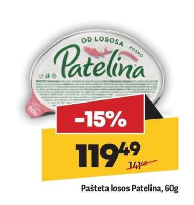 Pašteta losos Patelina, 60g