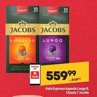 Kafa Espresso kapsule Lungo 8, Classic 7 Jacobs